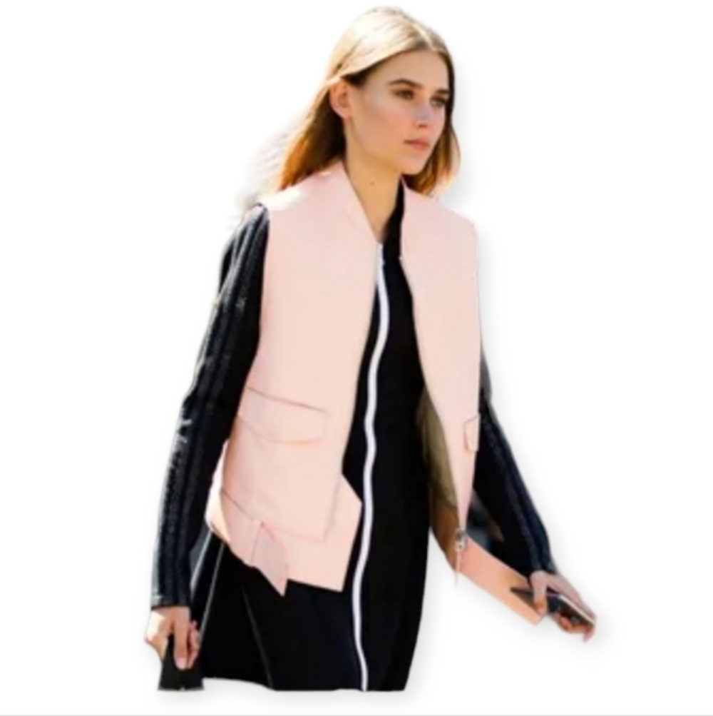 Lululemon Bomber Vest Feather Pink Full Zip Fleece Size 8